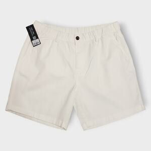 NWT Bear Bottom Mens Stretch Cotton Shorts Polar Bear White Sz XL 7" Preppy